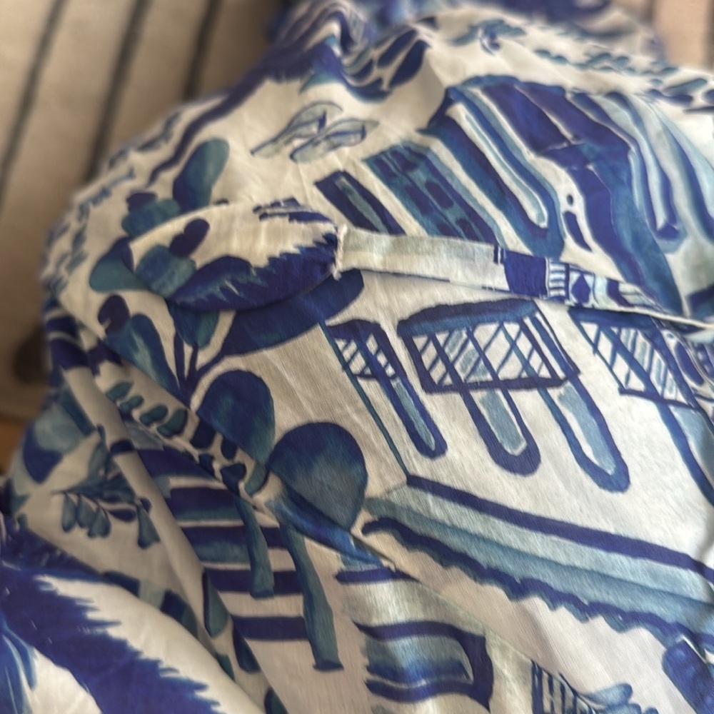 Blue Printed Tie-Strap Maxi Dress - Picture 12 of 16